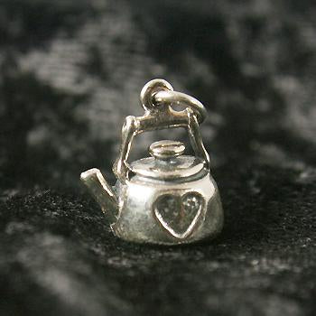 Sterling Silver Heart Kettle Charm