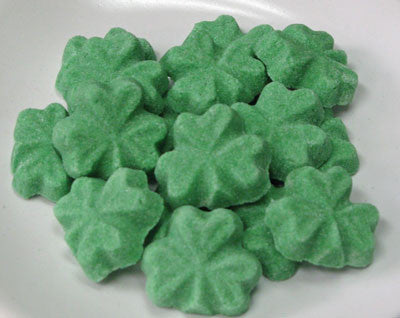 Tea sugars shaped like green shamrocks
